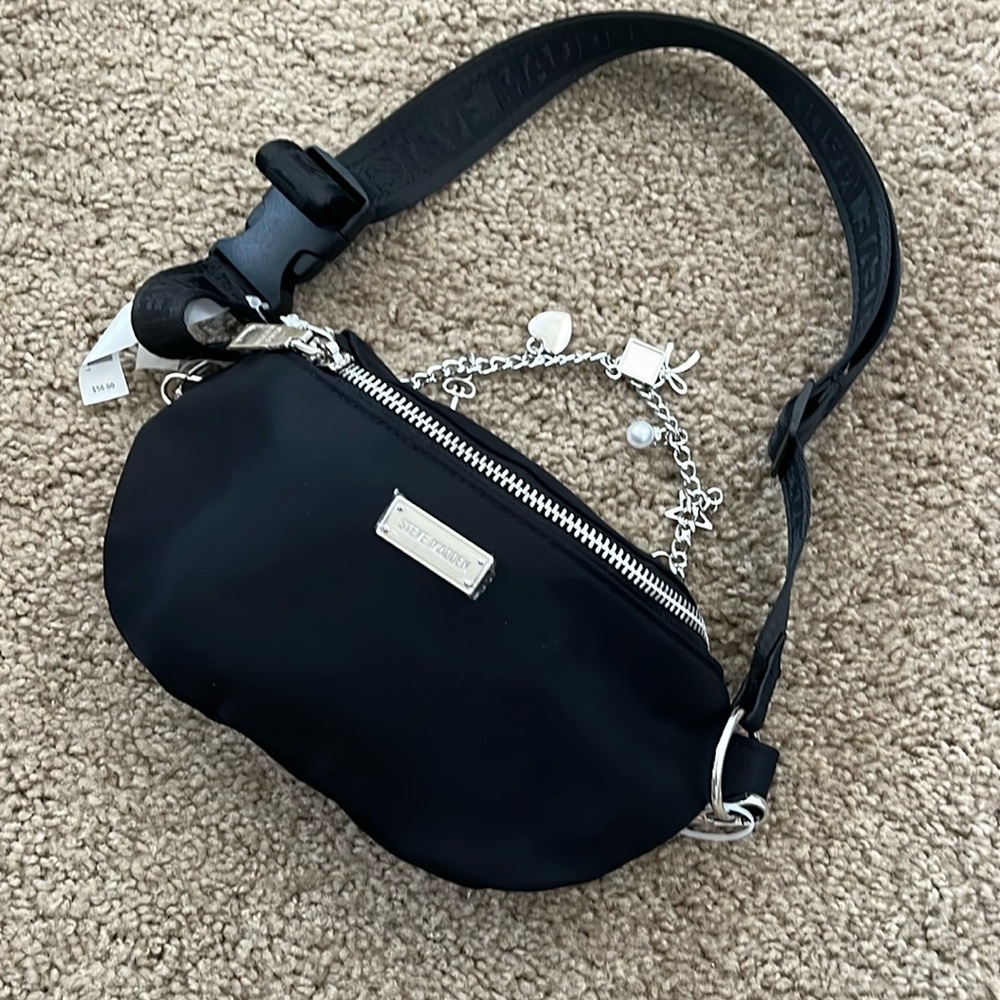 Steve Madden Black Crossbody Bum Bag, NWT